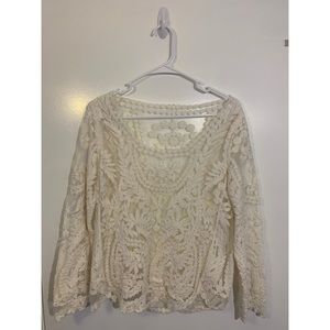 Mesh embroidered top